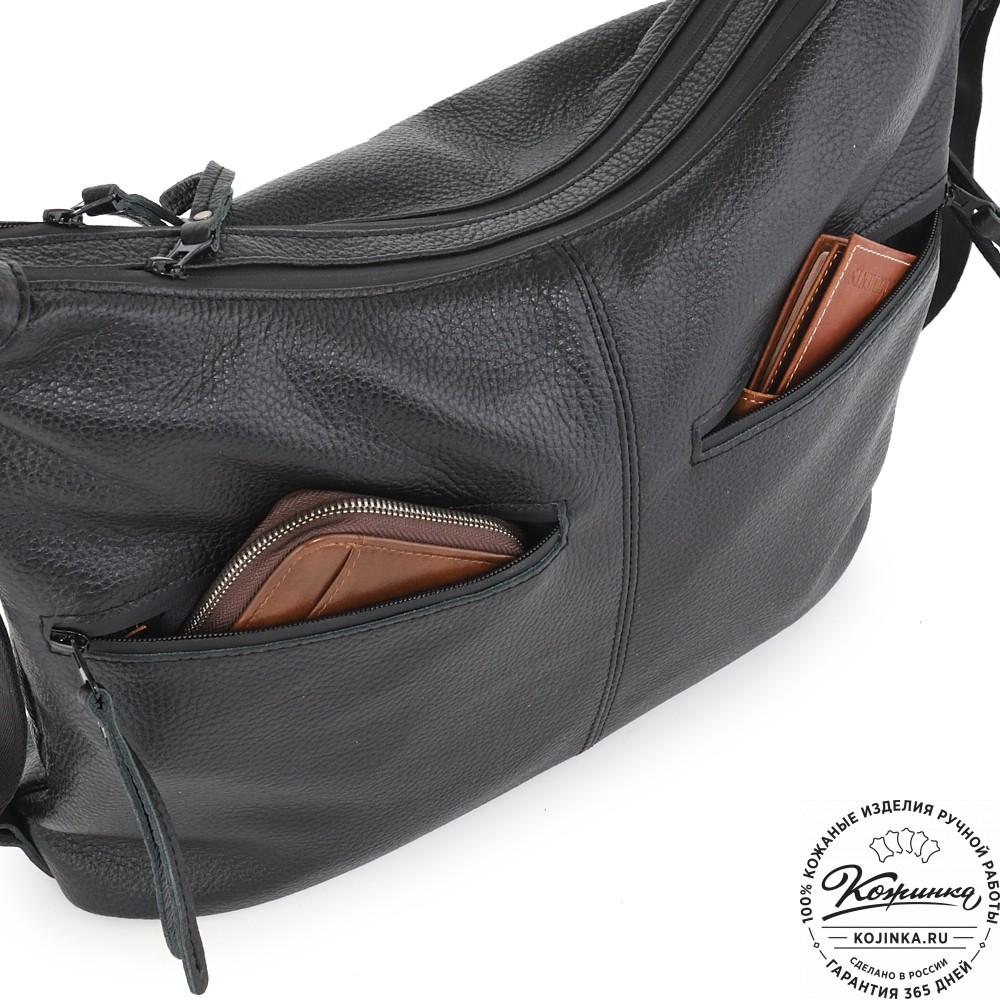  Женская кожаная сумка-трансформер "Ливадия" (черная)